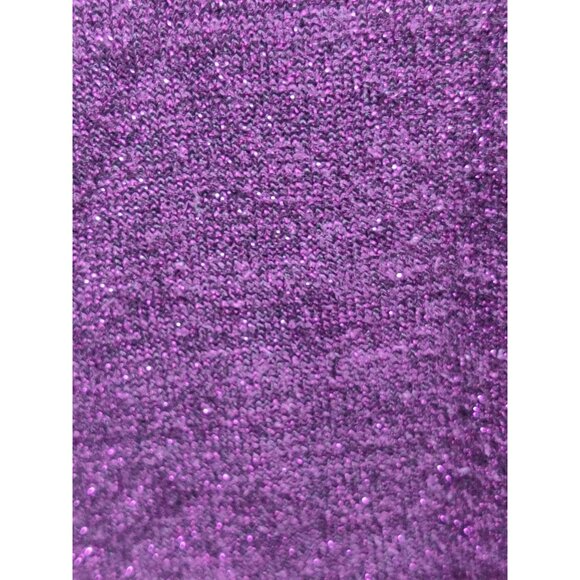 Plus Size 2X Womens Purple Sweater Metallic Shimmer Turtleneck Ribbed Cuff Tunic - Picture 12 of 15